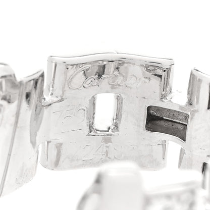 Cartier 18K White Gold Diamond Panthere Maillon Earrings 4 of 5