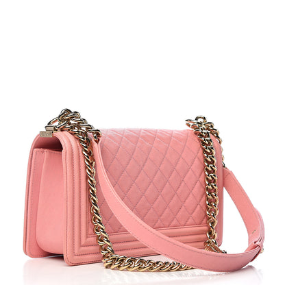 Chanel Caviar Quilted Medium Boy Flap Powder Pink 3 of 11