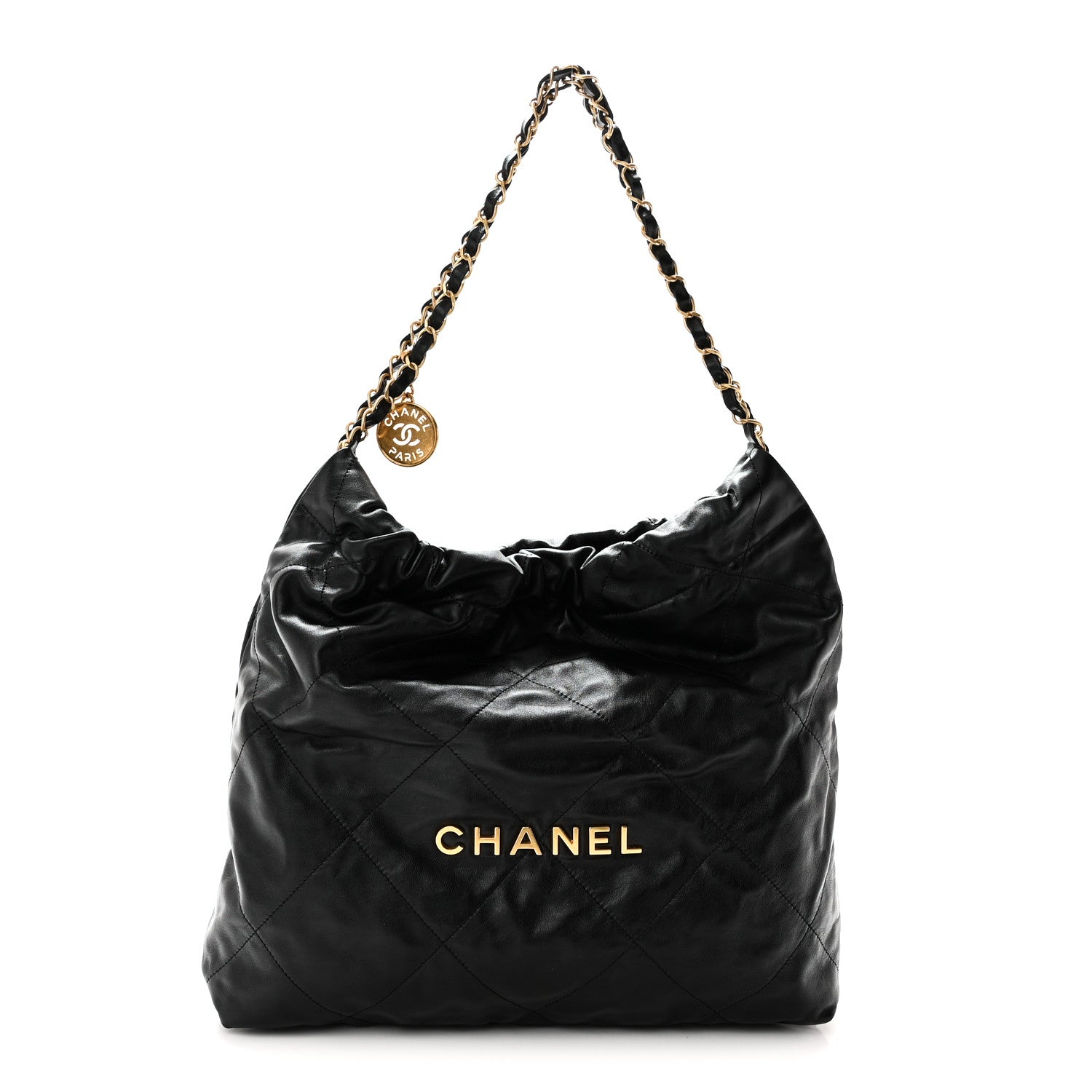 Chanel Shiny Calfskin Quilted Chanel 22 Black 1 of 11