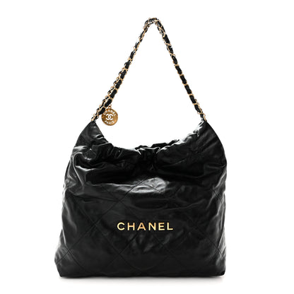 Chanel Shiny Calfskin Quilted Chanel 22 Black 1 of 11