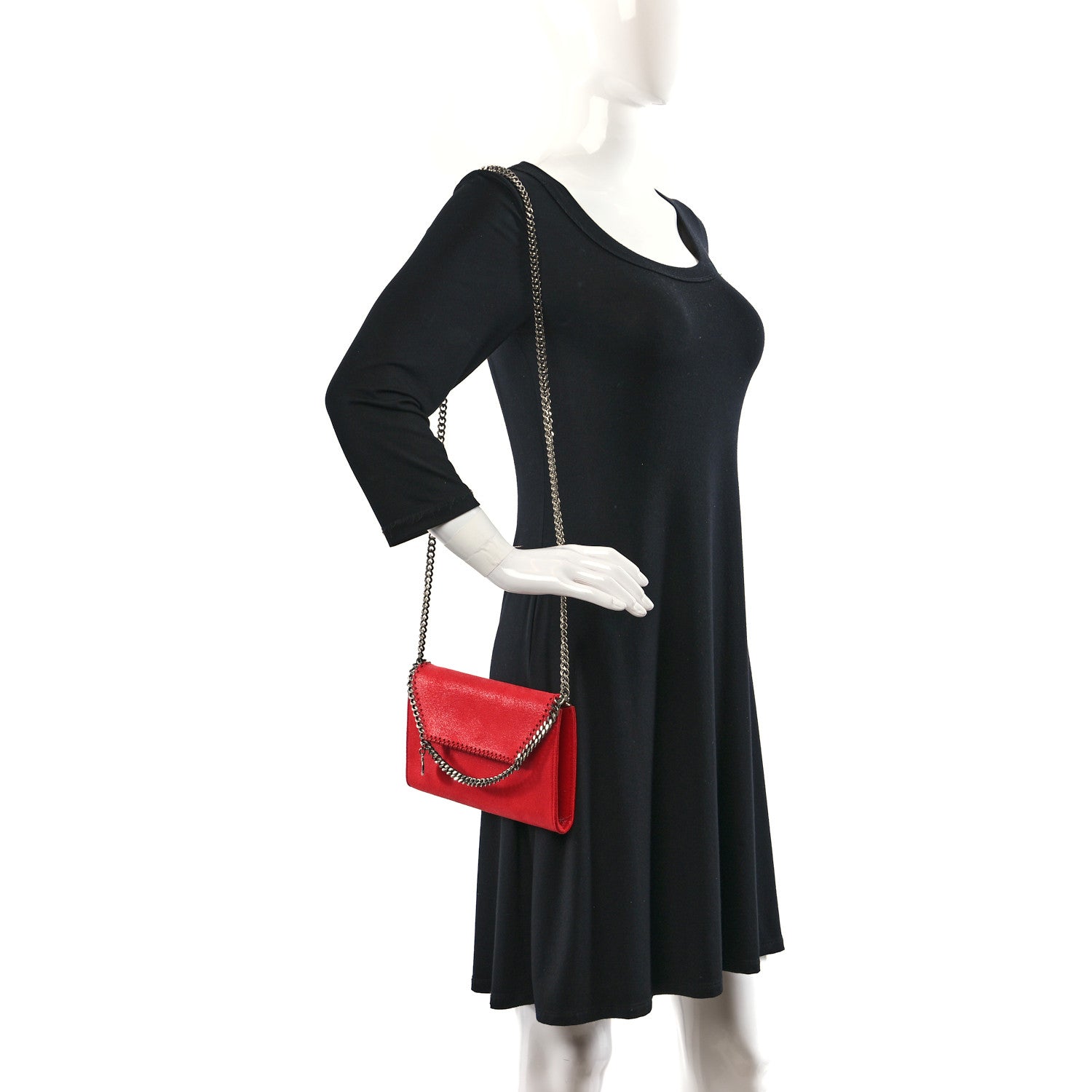 Stella McCartney Shaggy Deer Mini Falabella Crossbody Bag Flame 2 of 8