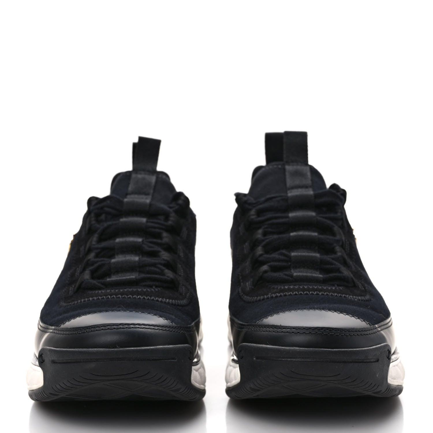 Chanel Velvet Calfskin Mixed Fibers CC Sneakers 38 Black 2 of 11