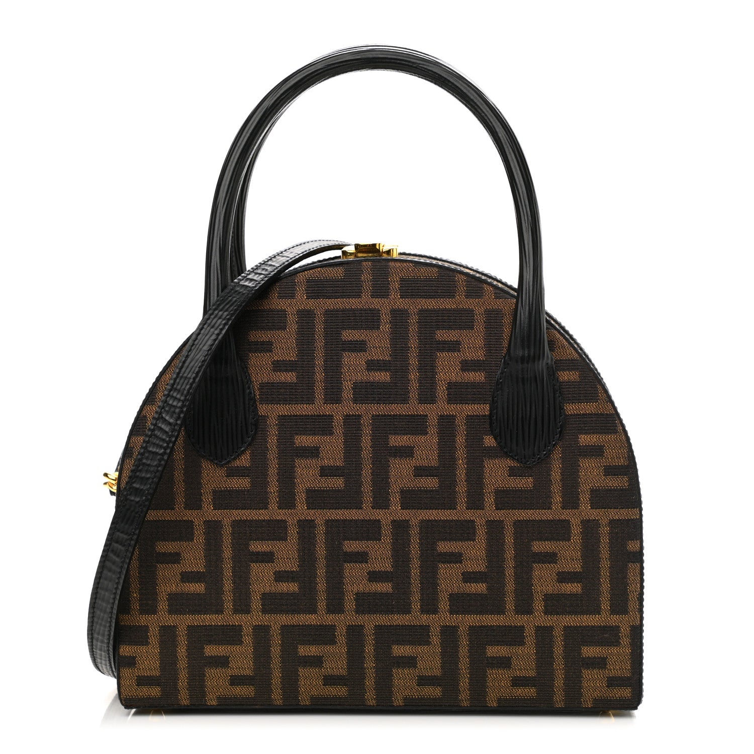 Fendi Zucca Calfskin Box Bag Tobacco Black 1 of 9