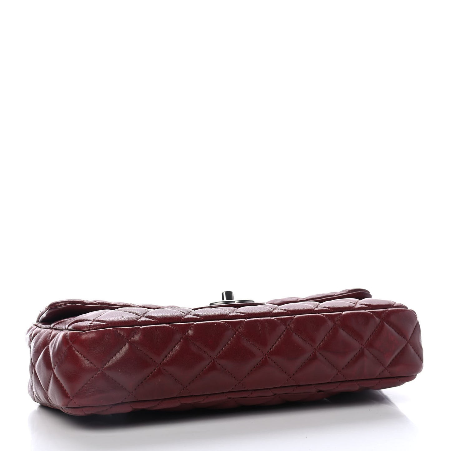 Lambskin Quilted East West Flap Dark Red