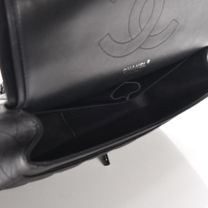 Chanel Crumpled Calfskin Quilted Jumbo Double Flap So Black 6 of 9