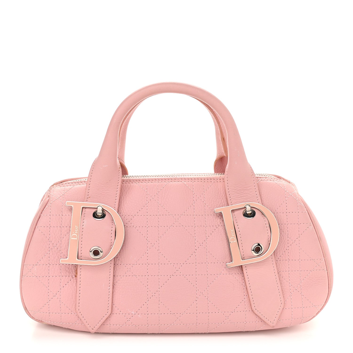 Christian Dior Calfskin Cannage Handbag Pink 1 of 13