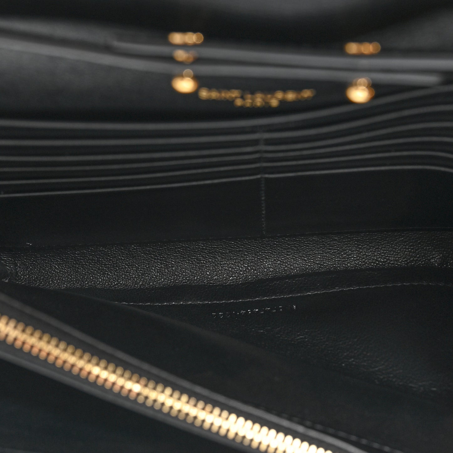 Calfskin Crocodile Embossed Cassandre Wallet On Chain WOC Black