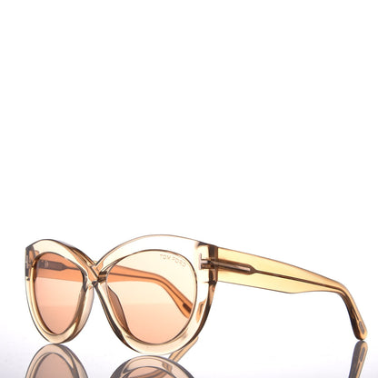 Tom Ford Diane Sunglasses TF577 Shiny Light Brown 1 of 7