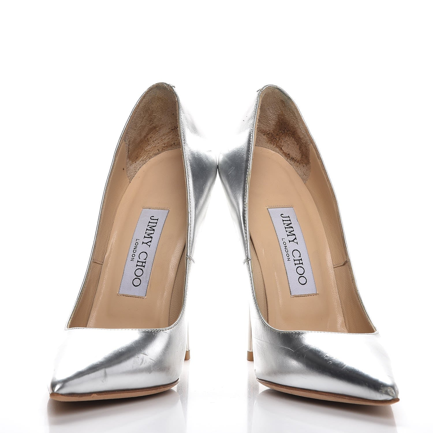 Jimmy Choo Mirror Calfskin Anouk 120 Pointed Toe Pumps 36 Silver 5 of 18