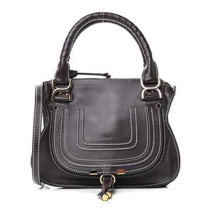 Chloe Smooth Calfskin Small Marcie Satchel Black Raisin 1 of 9