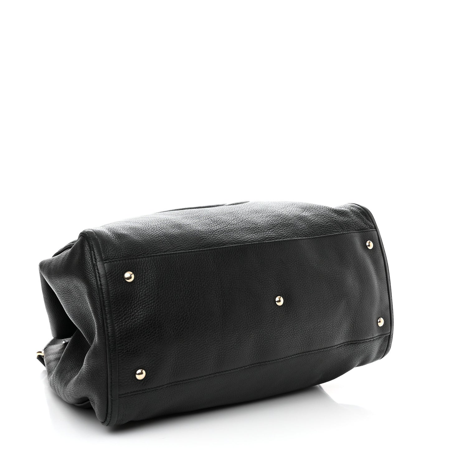 Pebbled Calfskin Large Soho Shoulder Bag Black