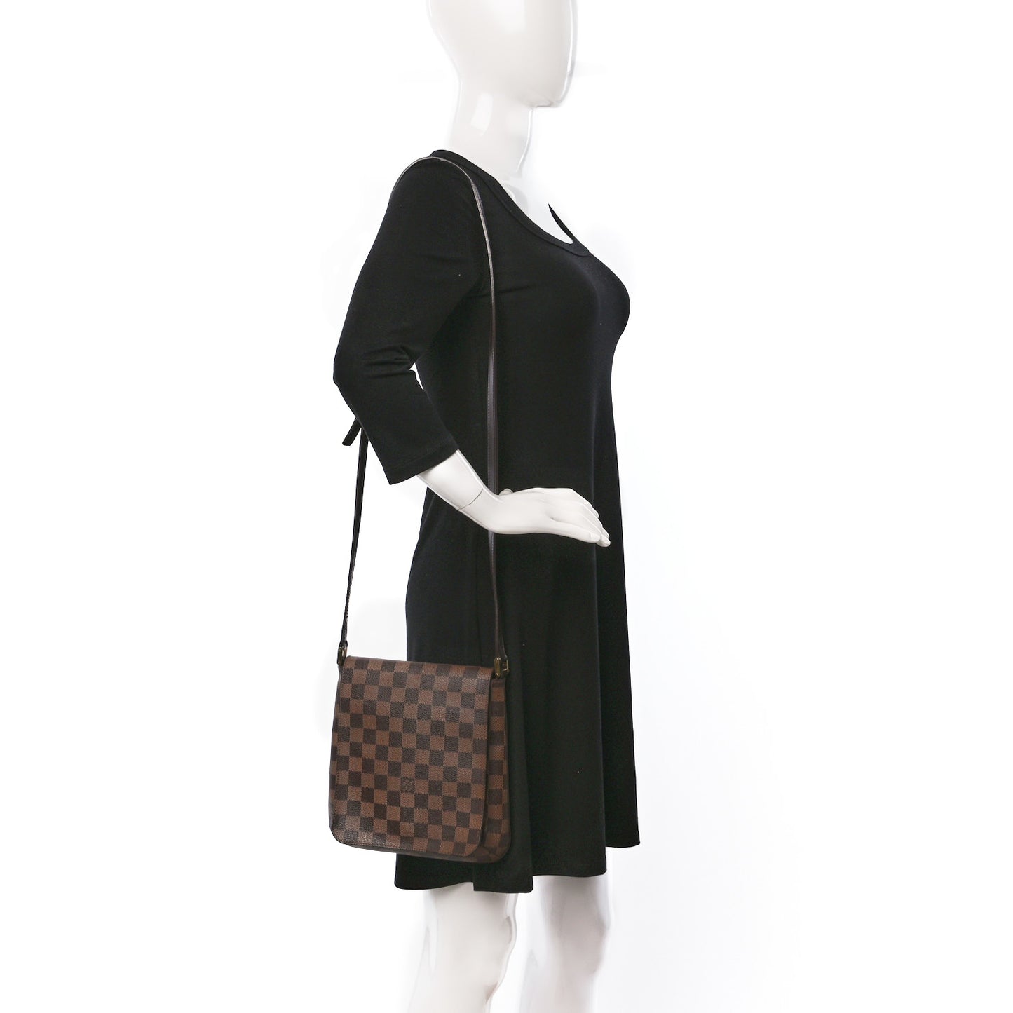 Damier Ebene Musette Salsa Long Strap