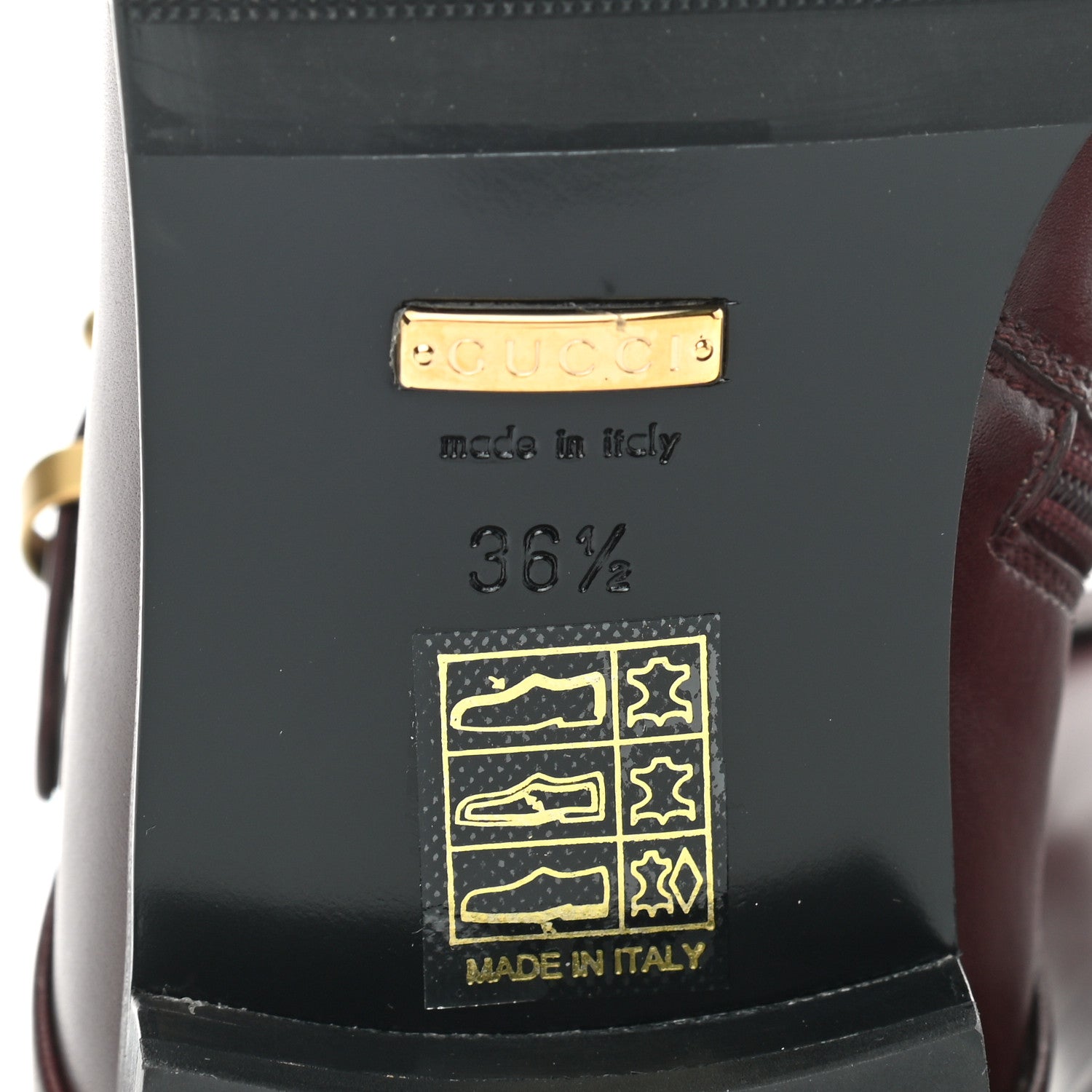 Gucci Calfskin Womens GG Ankle Boots 36.5 Vintage Bordeaux 6 of 10