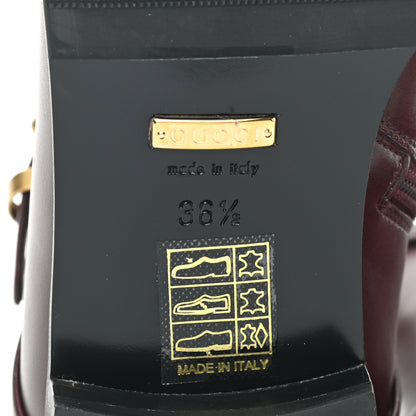 Gucci Calfskin Womens GG Ankle Boots 36.5 Vintage Bordeaux 6 of 10