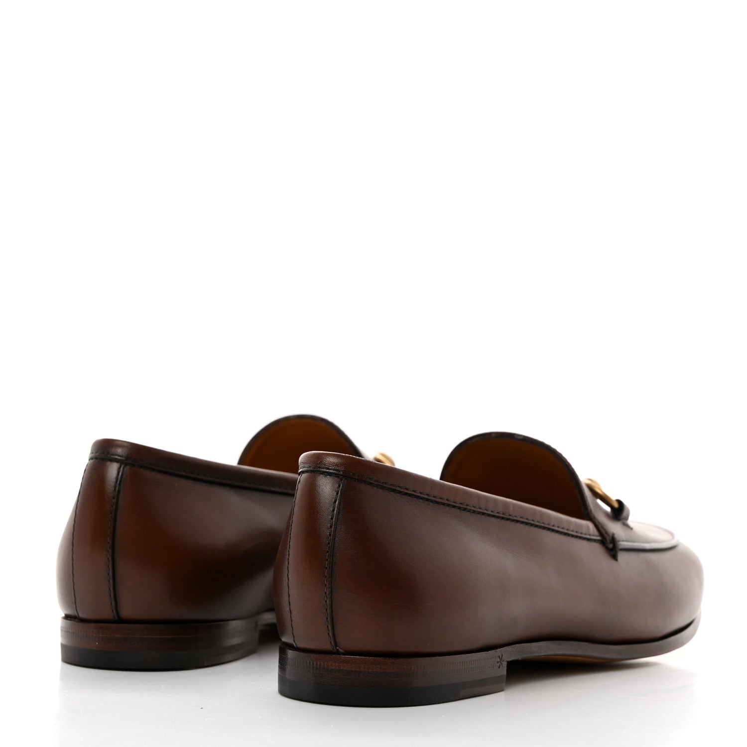 Gucci Calfskin Womens Jordaan Loafers 37.5 Fondente Brown 4 of 9