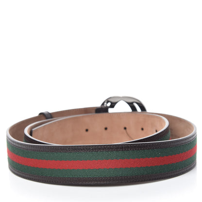 Gucci Calfskin Web Interlocking G Belt 120 48 Dark Brown 3 of 6
