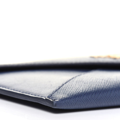 Prada Saffiano City Calf Clutch With Chain Bluette 10 of 15
