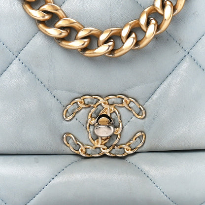 Chanel Lambskin Quilted Medium Chanel 19 Flap Light Blue 8 of 12