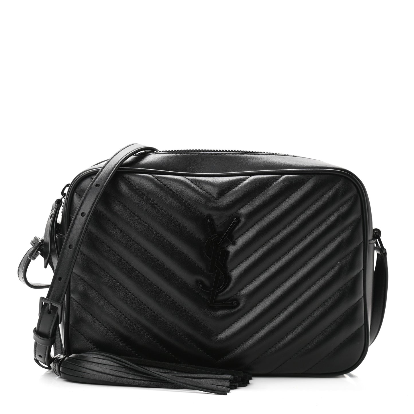 Calfskin Matelasse Monogram Lou Camera Bag Black