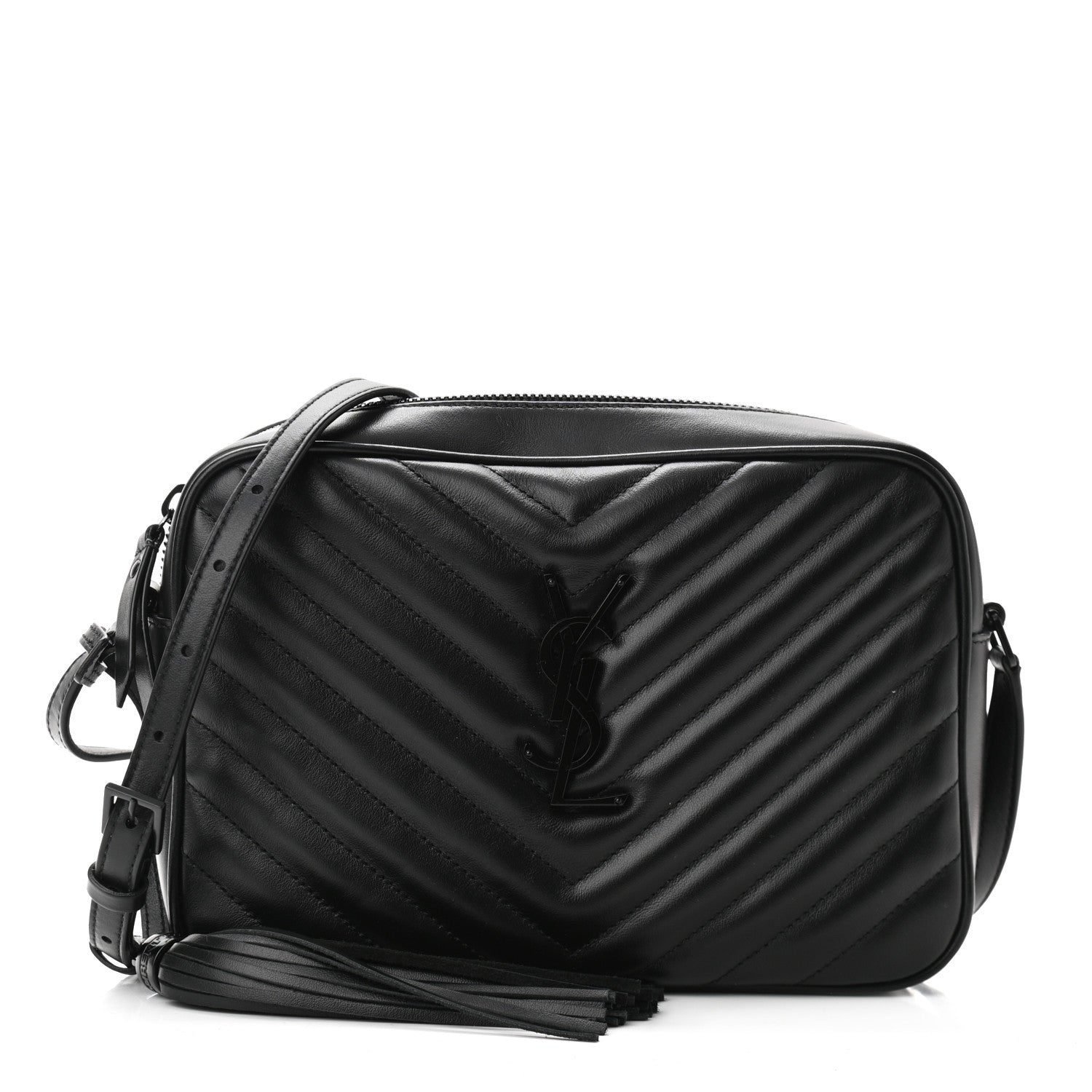 Saint Laurent Calfskin Matelasse Monogram Lou Camera Bag Black 1 of 9