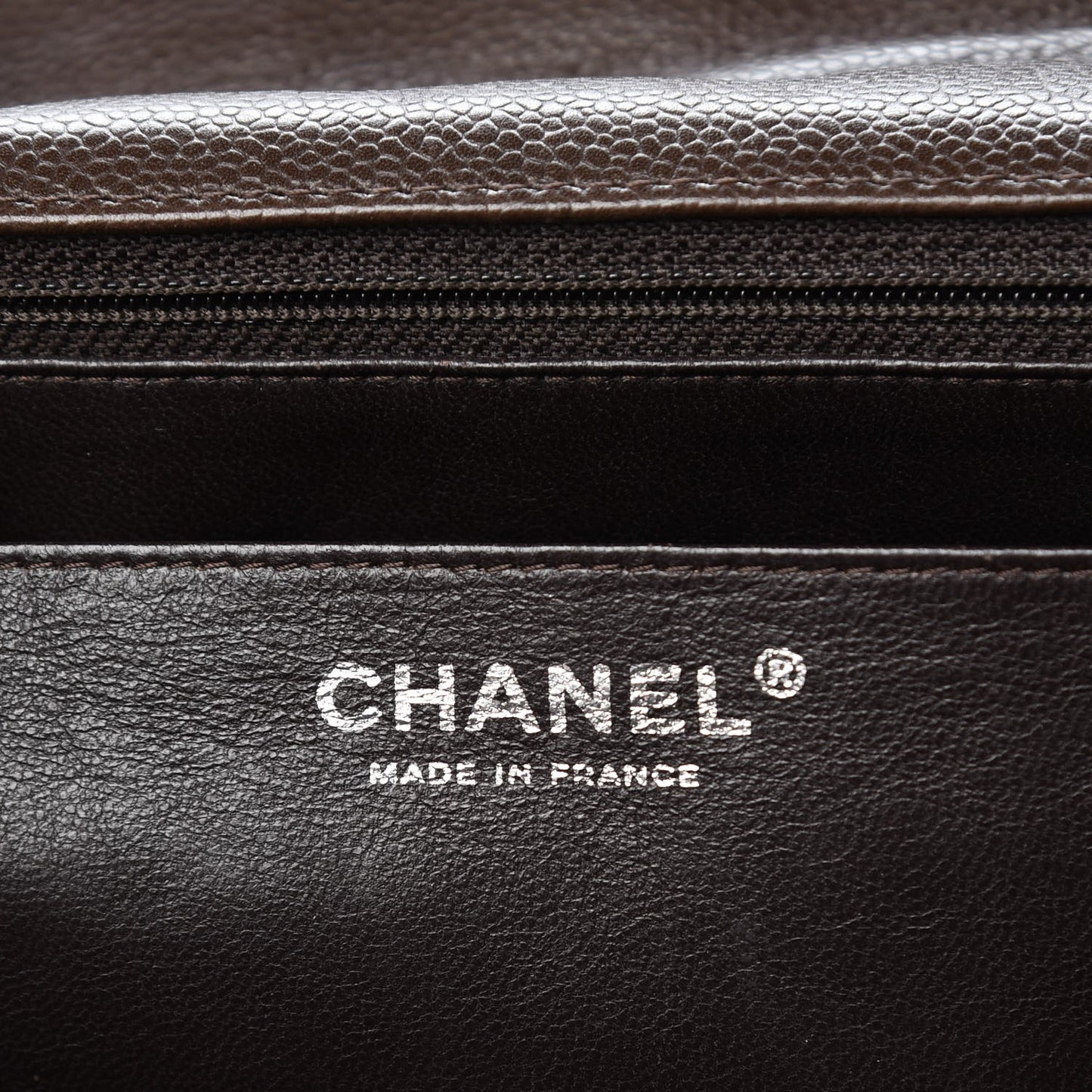 Caviar Quilted Jumbo Single Flap Dark Brown
