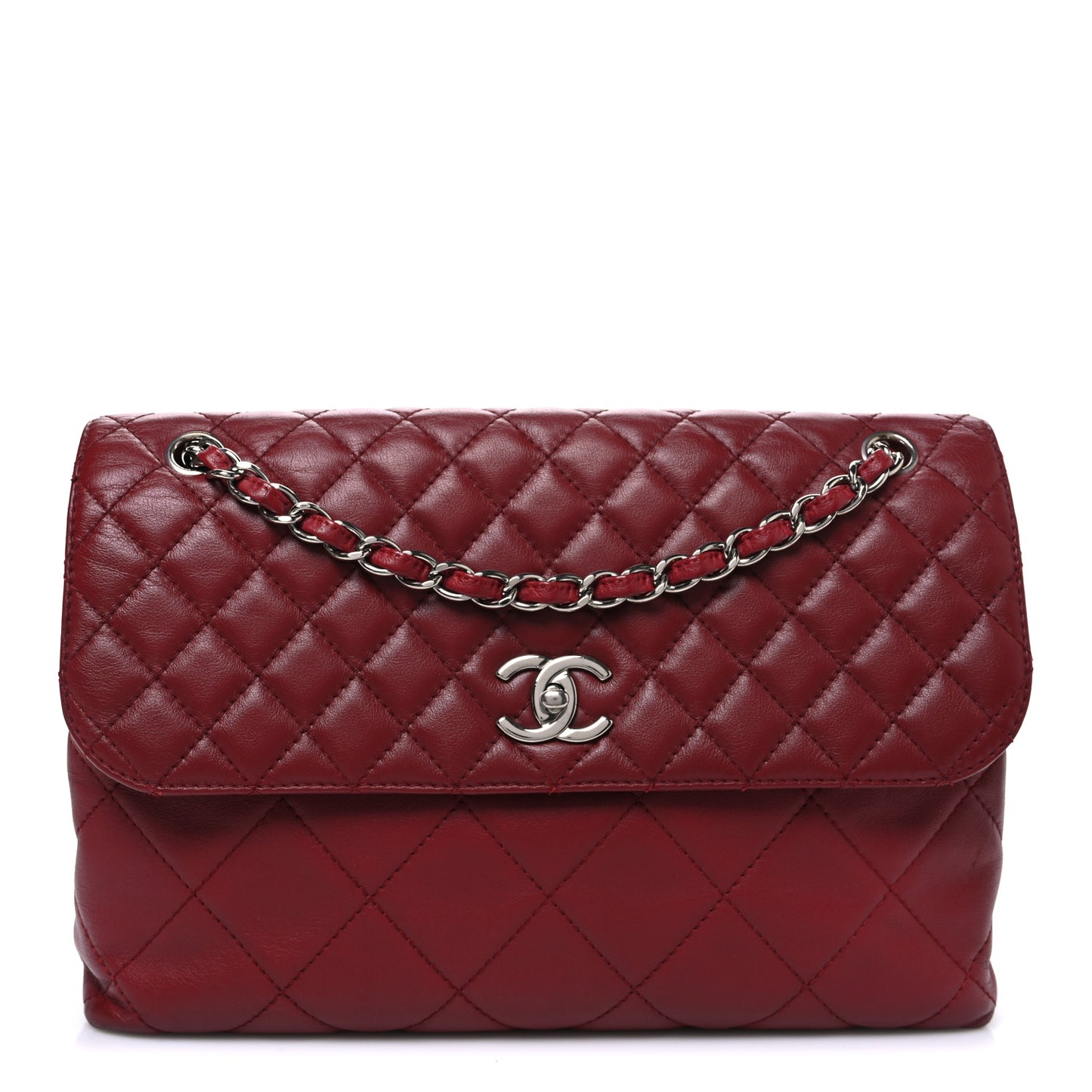 Calfskin Quilted In the Business Flap Bag Red