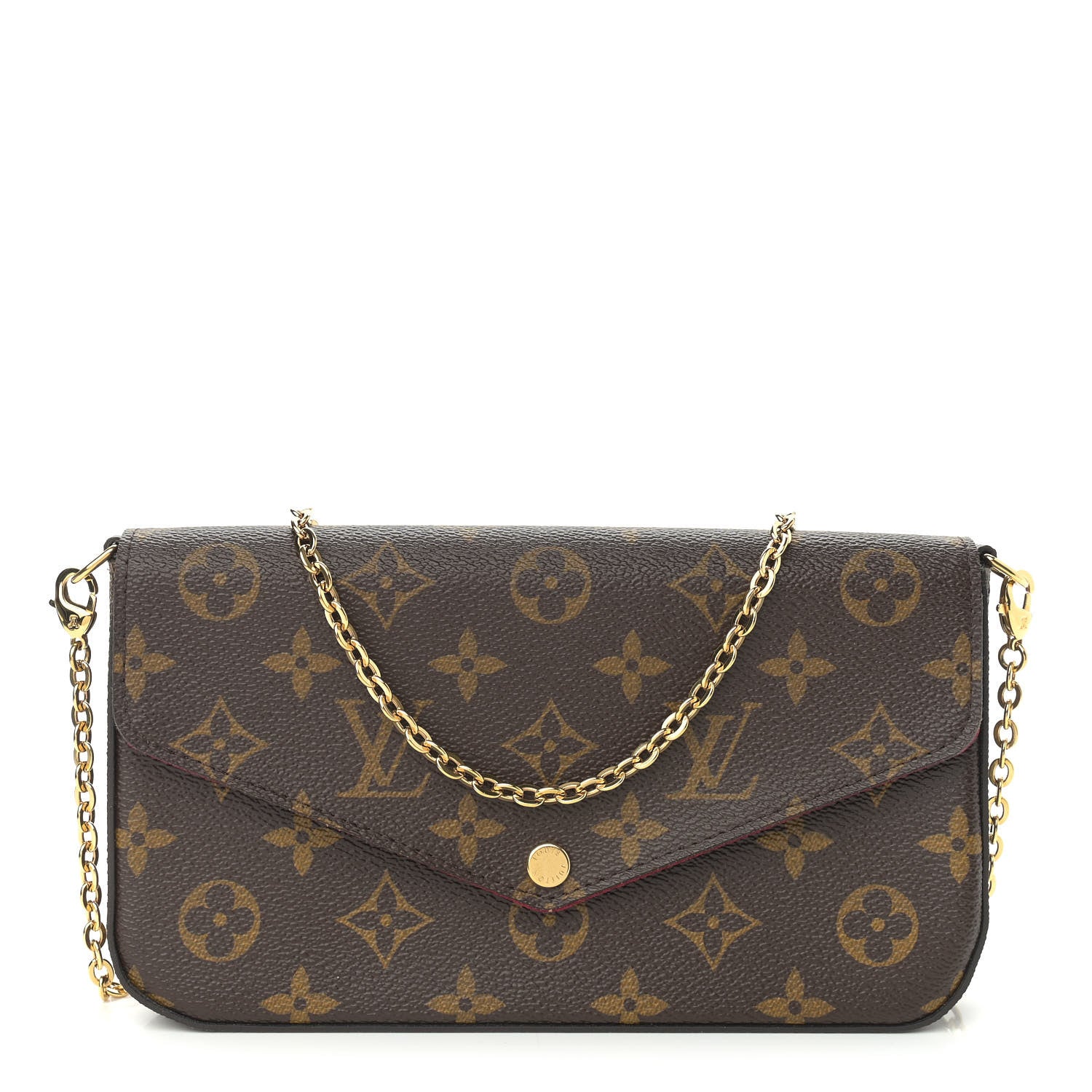 Louis Vuitton Monogram Pochette Felicie Chain Wallet Fuchsia 3 of 12