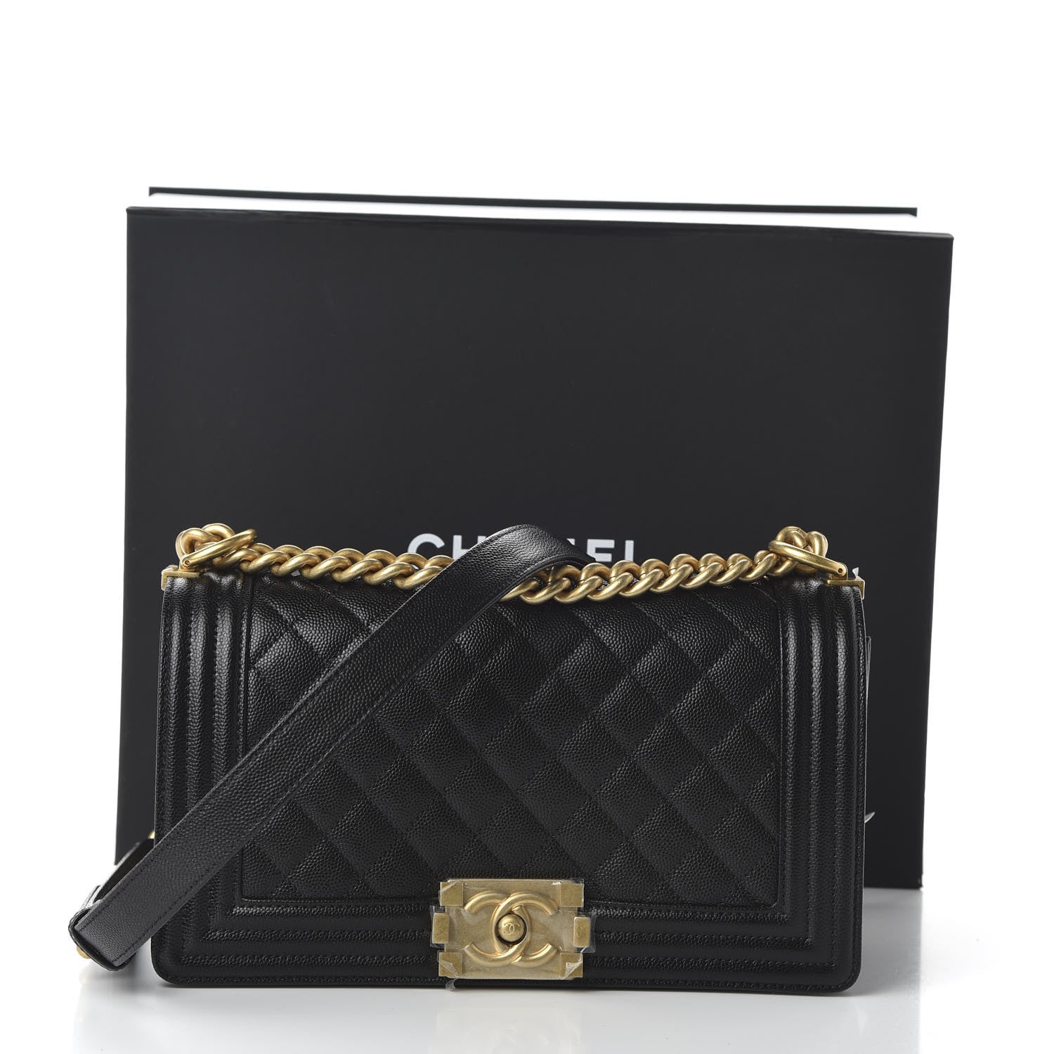 Chanel Caviar Quilted Medium Boy Flap Black 11 of 11