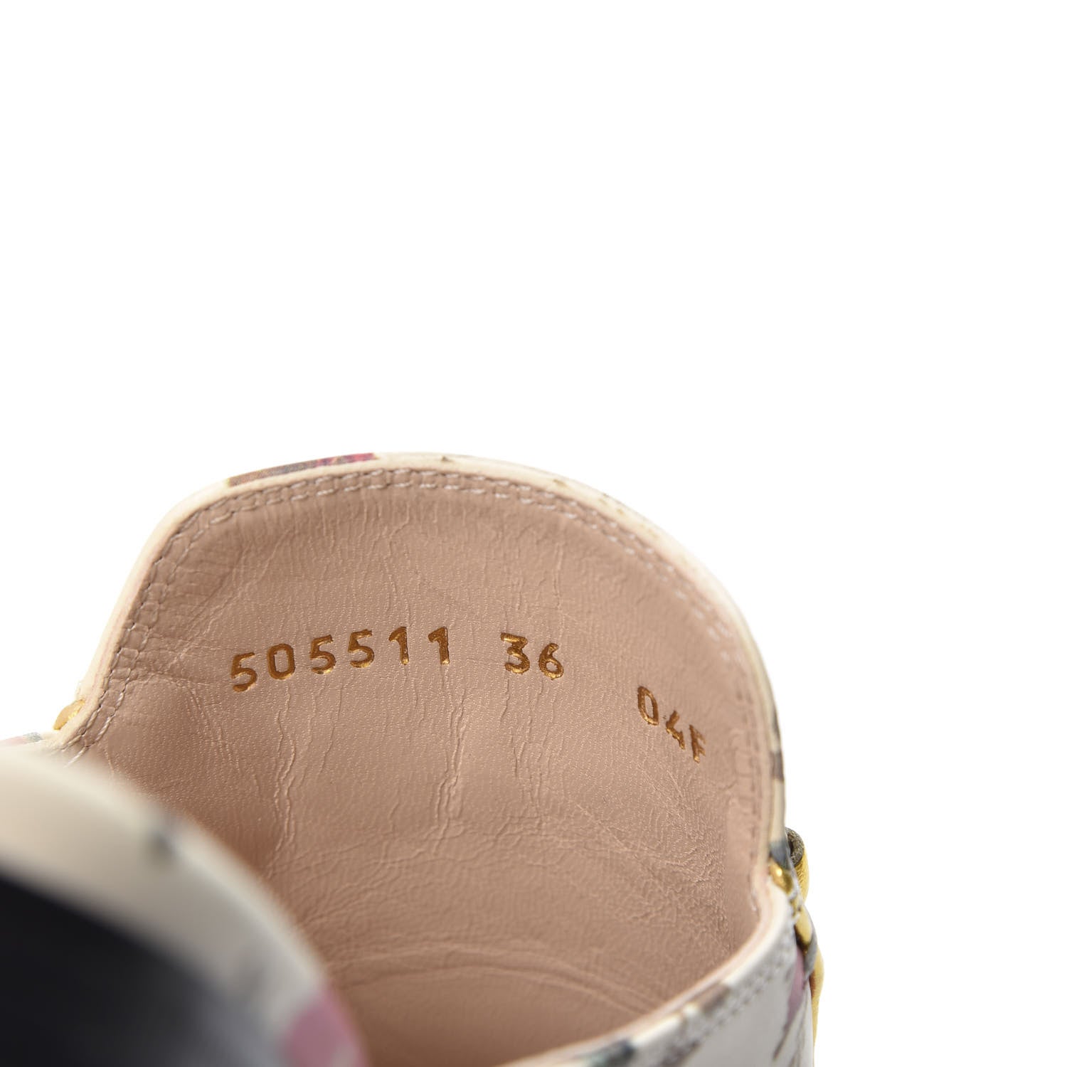 Gucci Calfskin Stamp Allover Rose Princetown Slippers 36 Ivory Multicolor 8 of 10