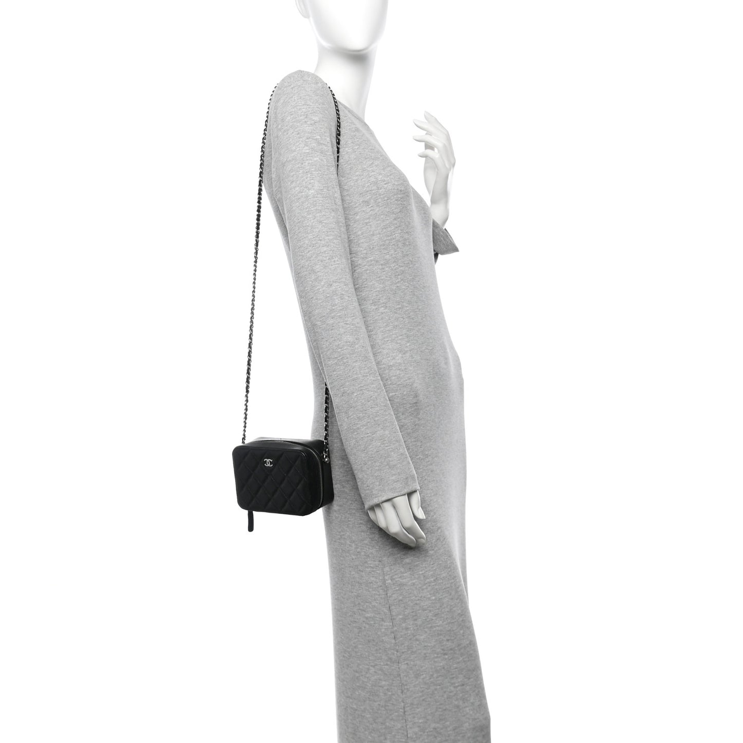 Caviar Quilted Camera Bag Black