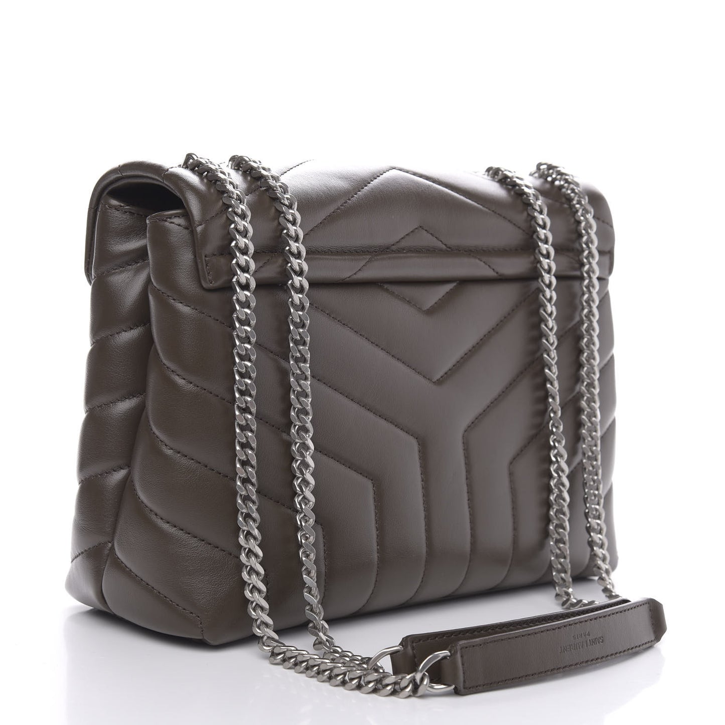 Calfskin Y Quilted Monogram Small Loulou Chain Satchel Faggio