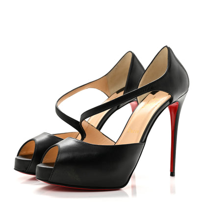 Christian Louboutin Calfskin Catchy Two 120 Pumps 39 Black 4 of 11