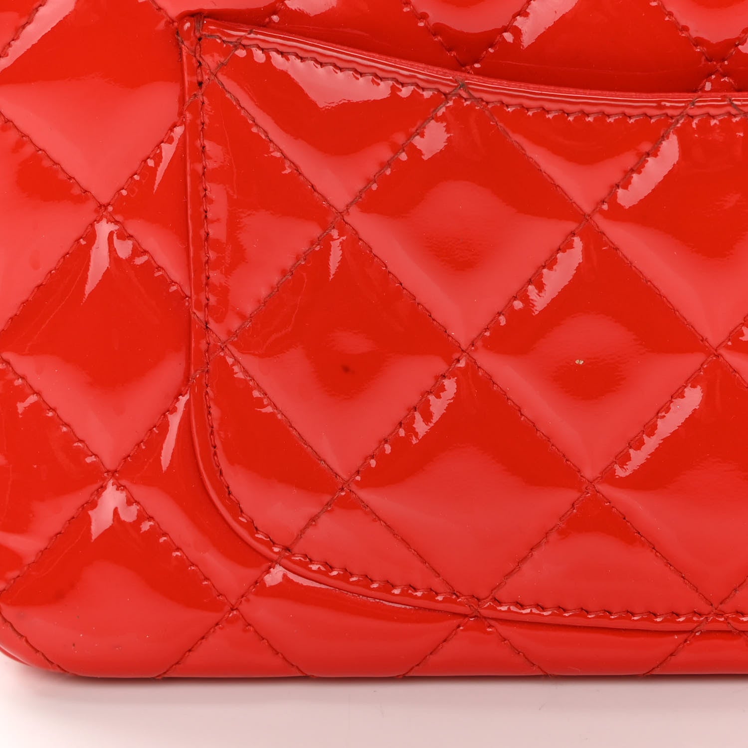 Chanel Patent Calfskin Quilted Mini Rectangular Flap Red 13 of 14