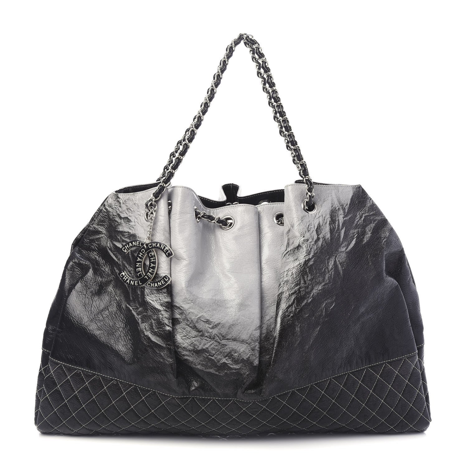 Chanel Vinyl Quilted Melrose Degrade Tote Black 1 of 10