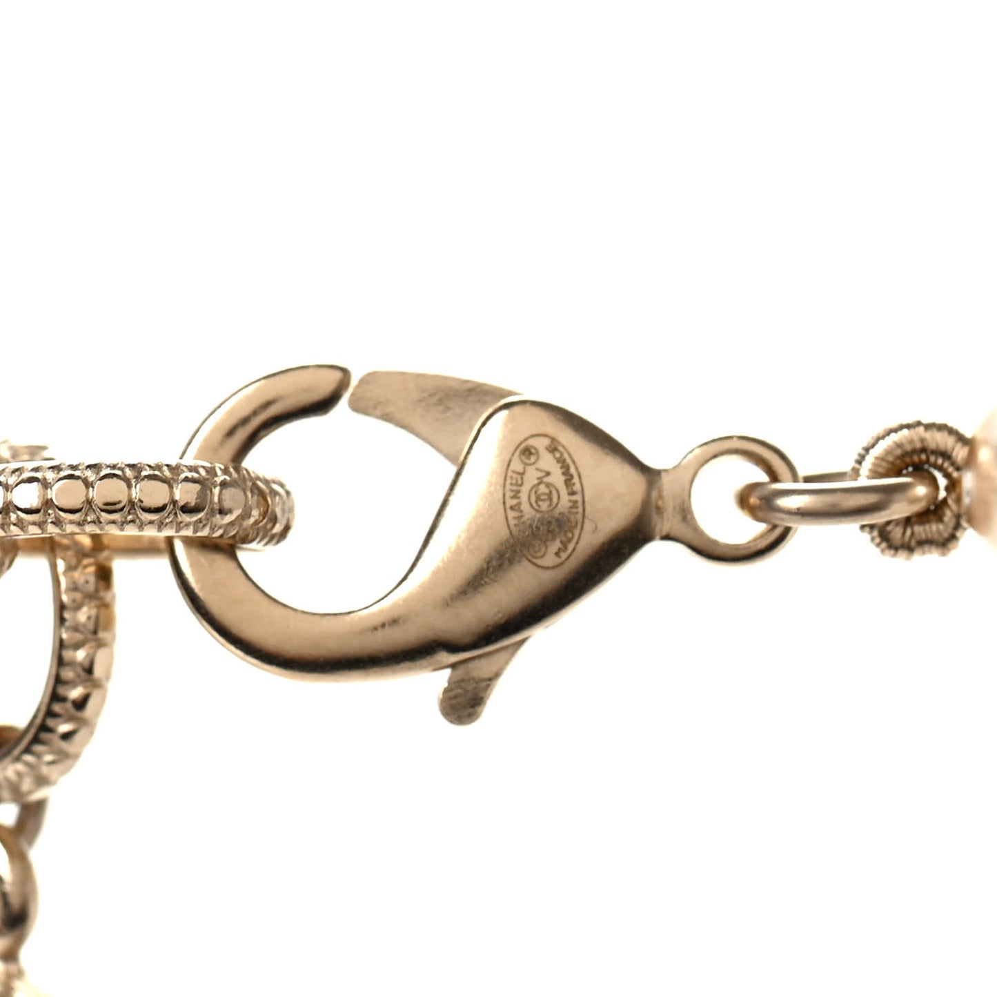 Pearl CC 100th Anniversary Necklace Light Gold