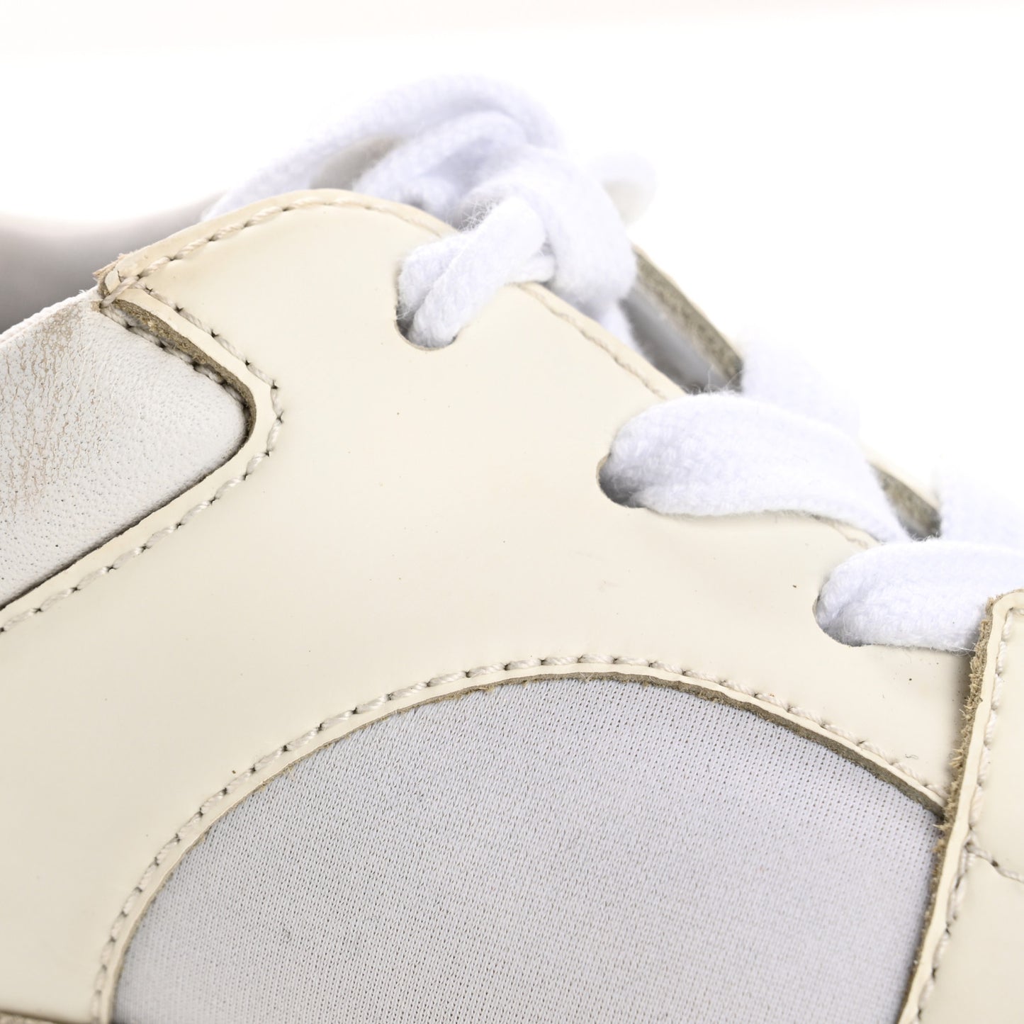 Suede Calfskin Fabric CC Sneakers 36.5 White