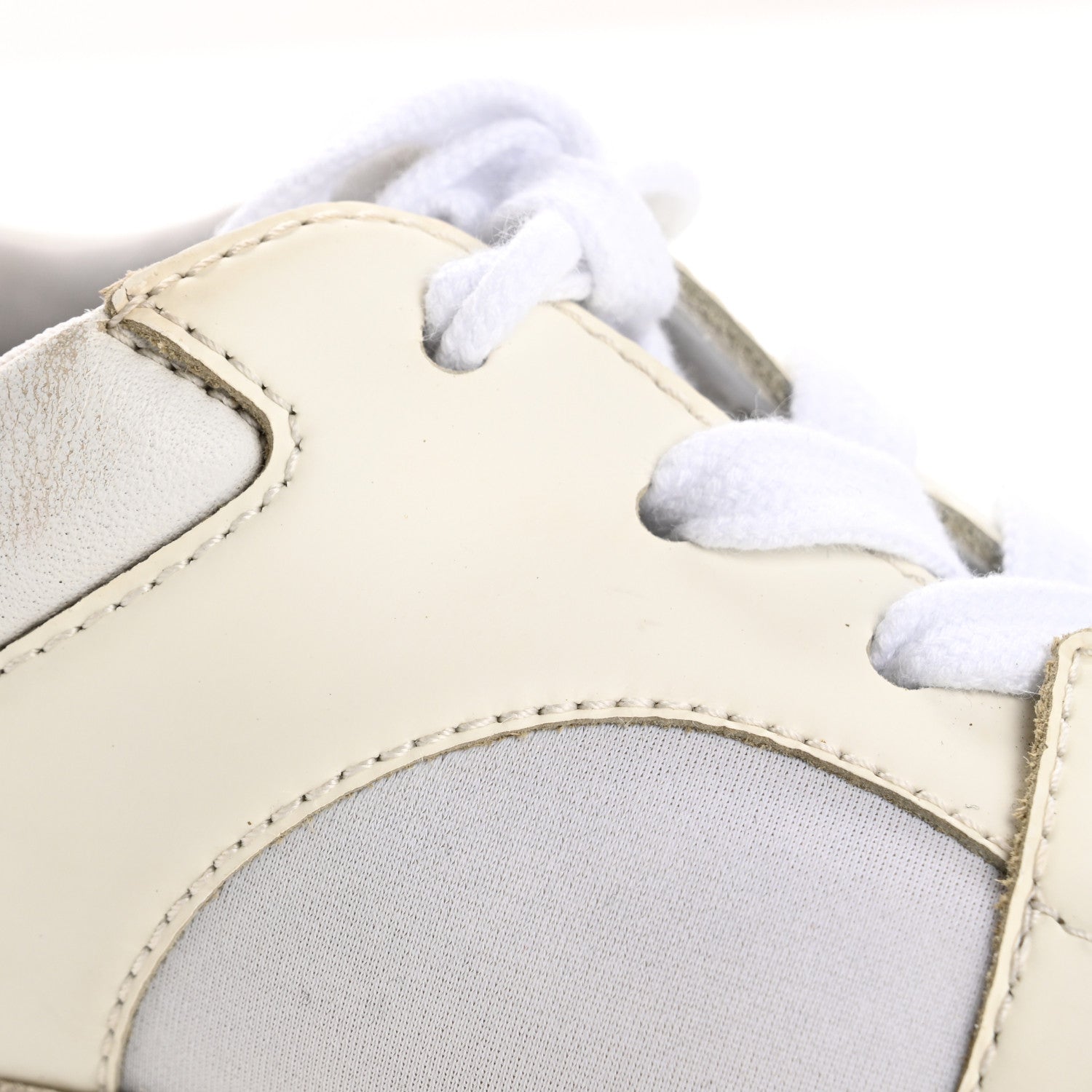 Chanel Suede Calfskin Fabric CC Sneakers 36.5 White 13 of 17