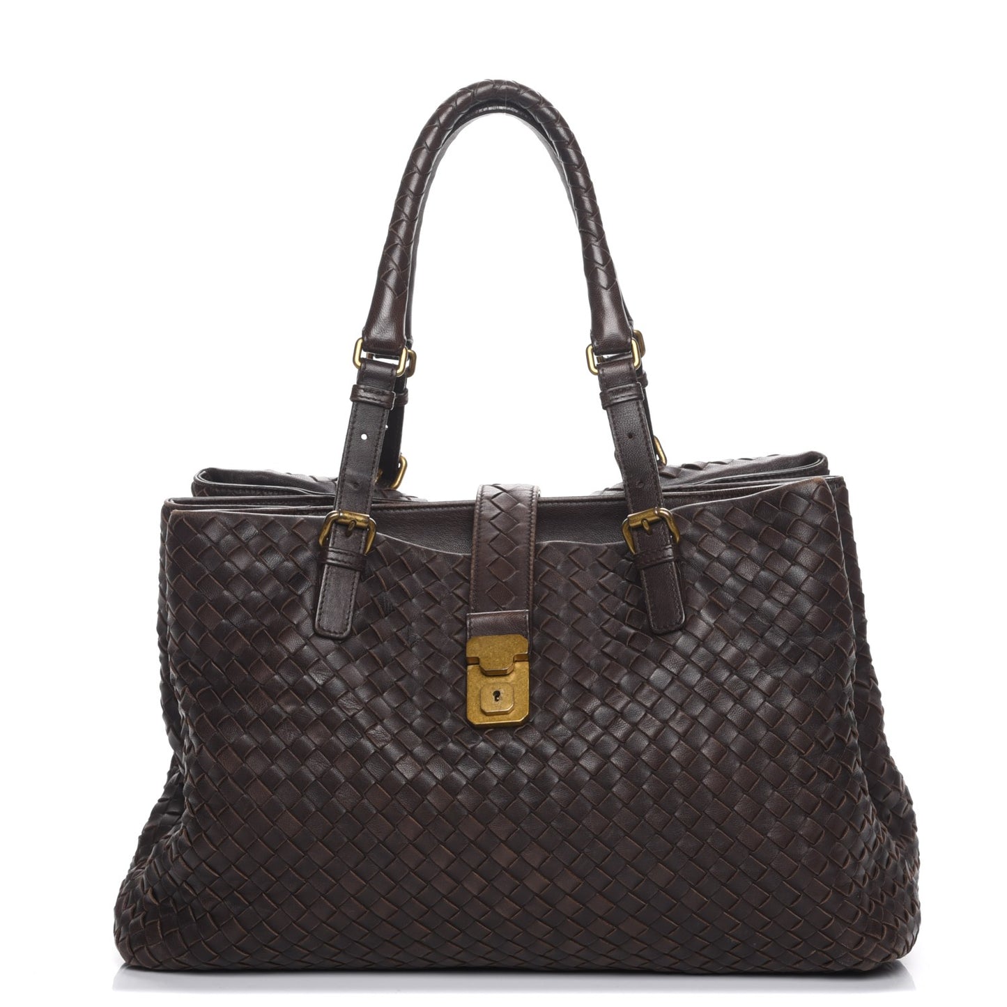 Nappa Intrecciato Medium Roma Tote Moro