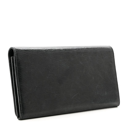 Balenciaga Agneau Giant Brogues Hardware Money Wallet Black 3 of 9