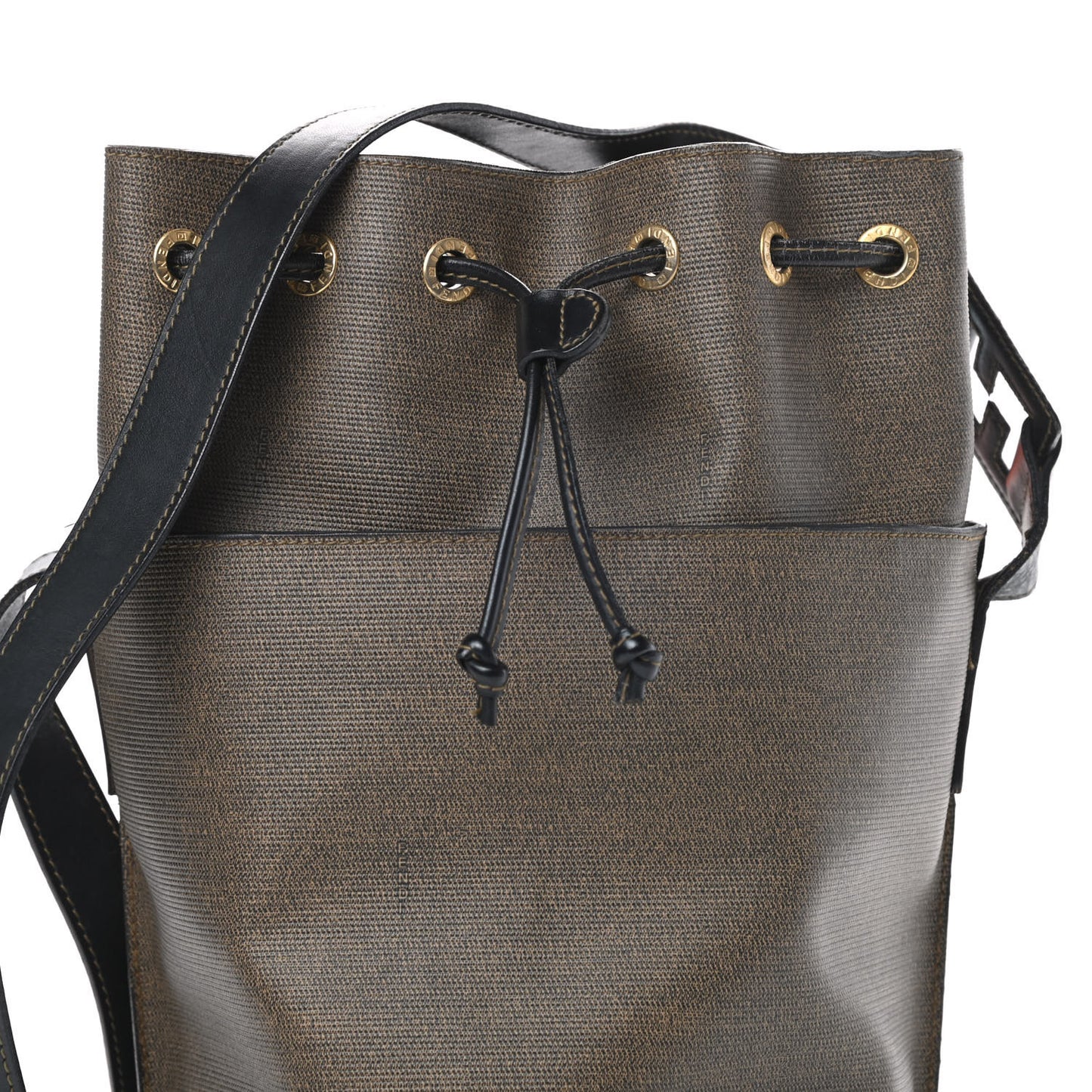 Coated Canvas Bucket Bag Brown