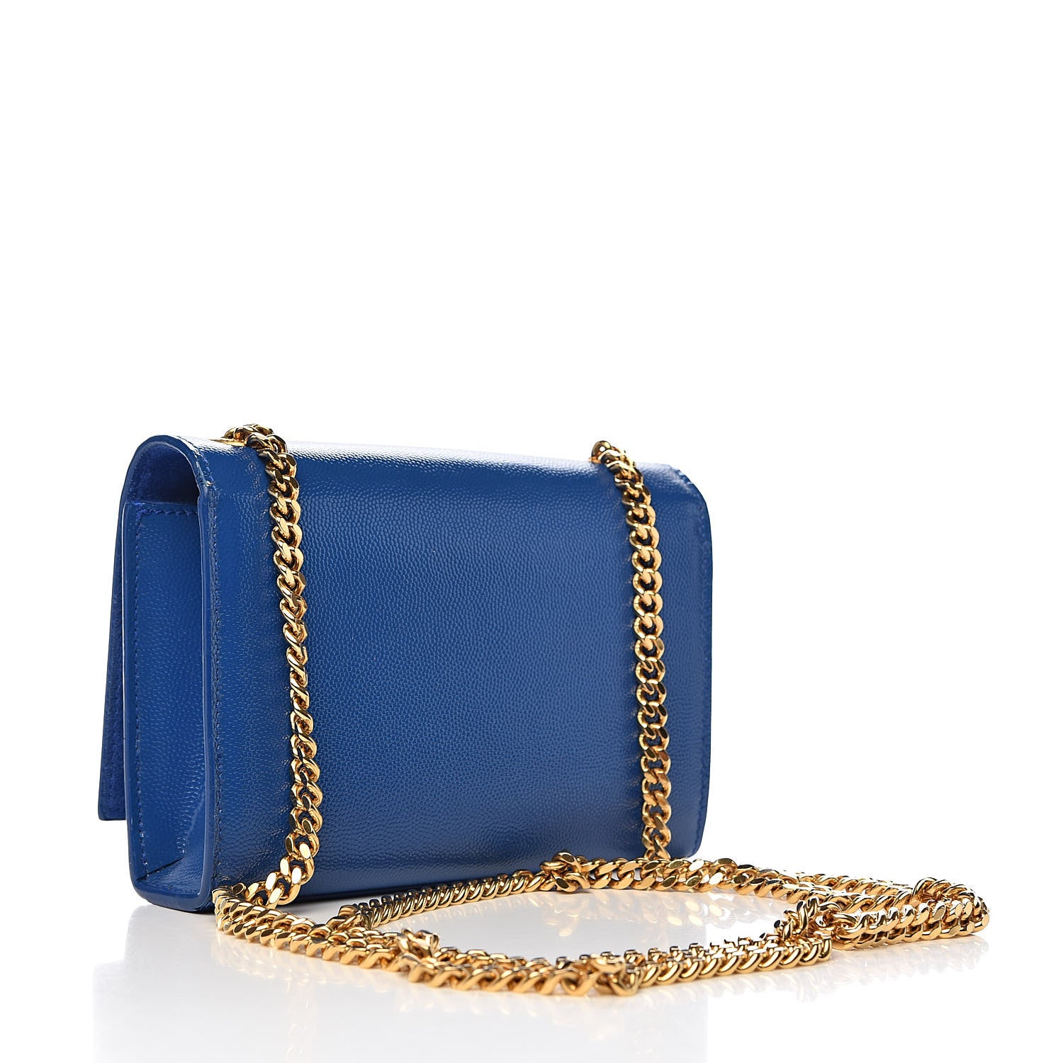 Saint Laurent Grain De Poudre Small Classic Monogram Kate Satchel Royal Blue 3 of 14