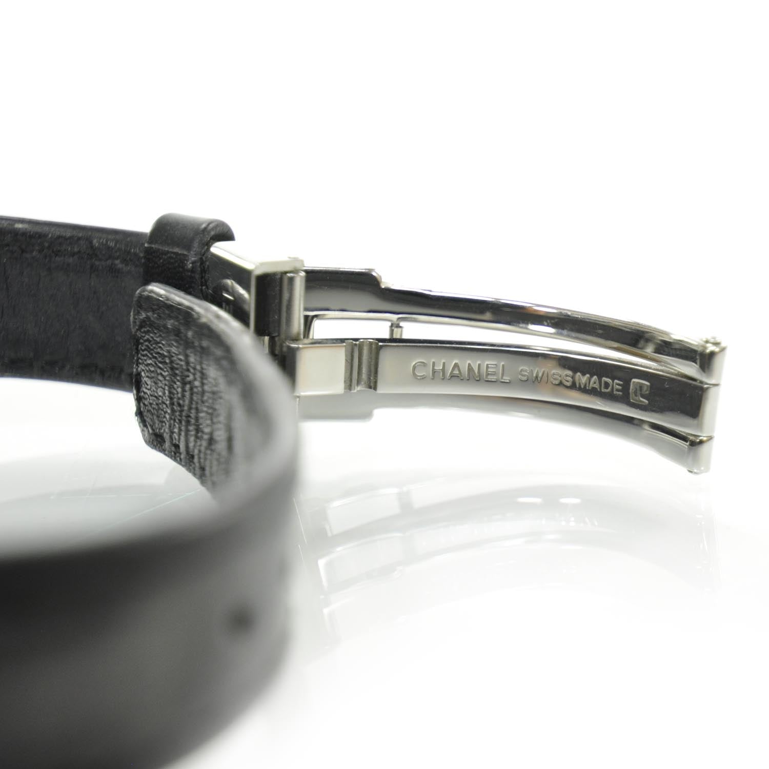Chanel Stainless Steel Ceramic Calfskin 33mm J12 Quartz Watch Black 7 of 8