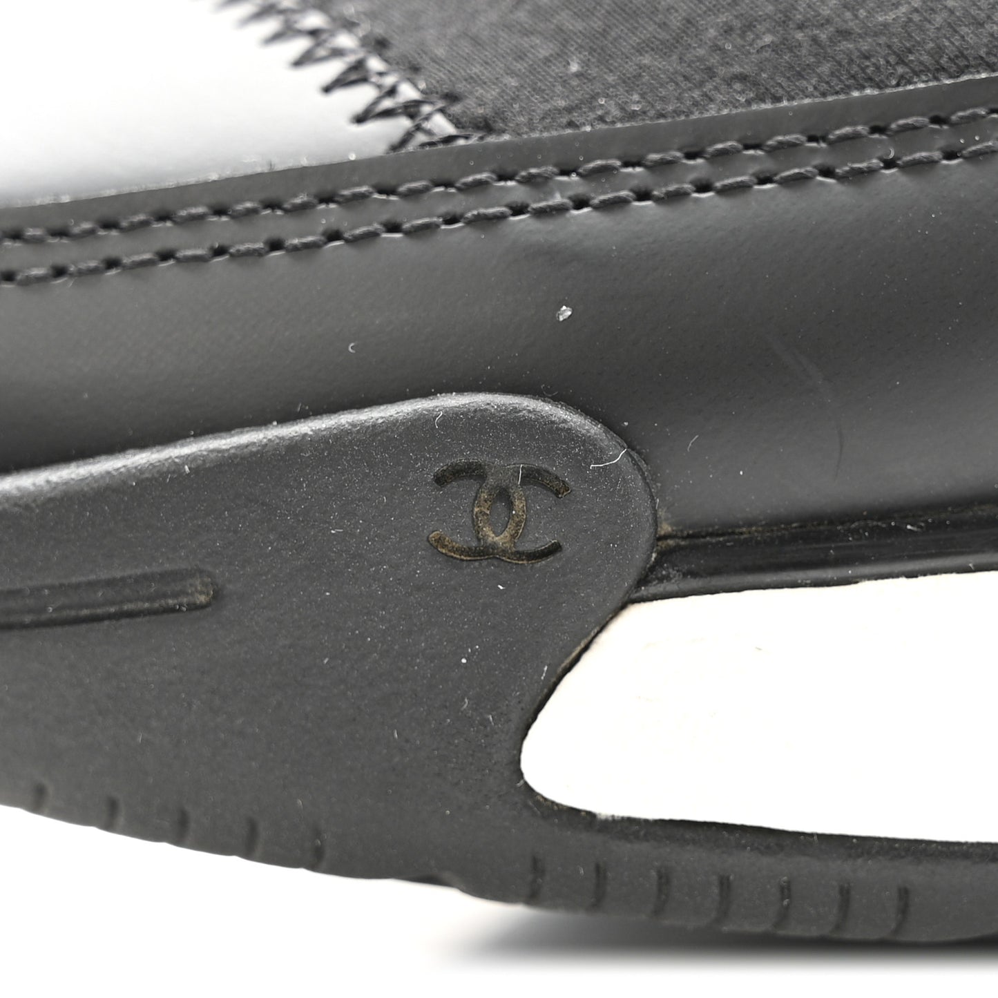 Velvet Calfskin Mixed Fibers CC Sneakers 39.5 Black