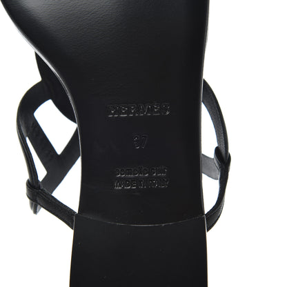 Hermes Nappa Womens Beach Sandals 37 Black 6 of 13