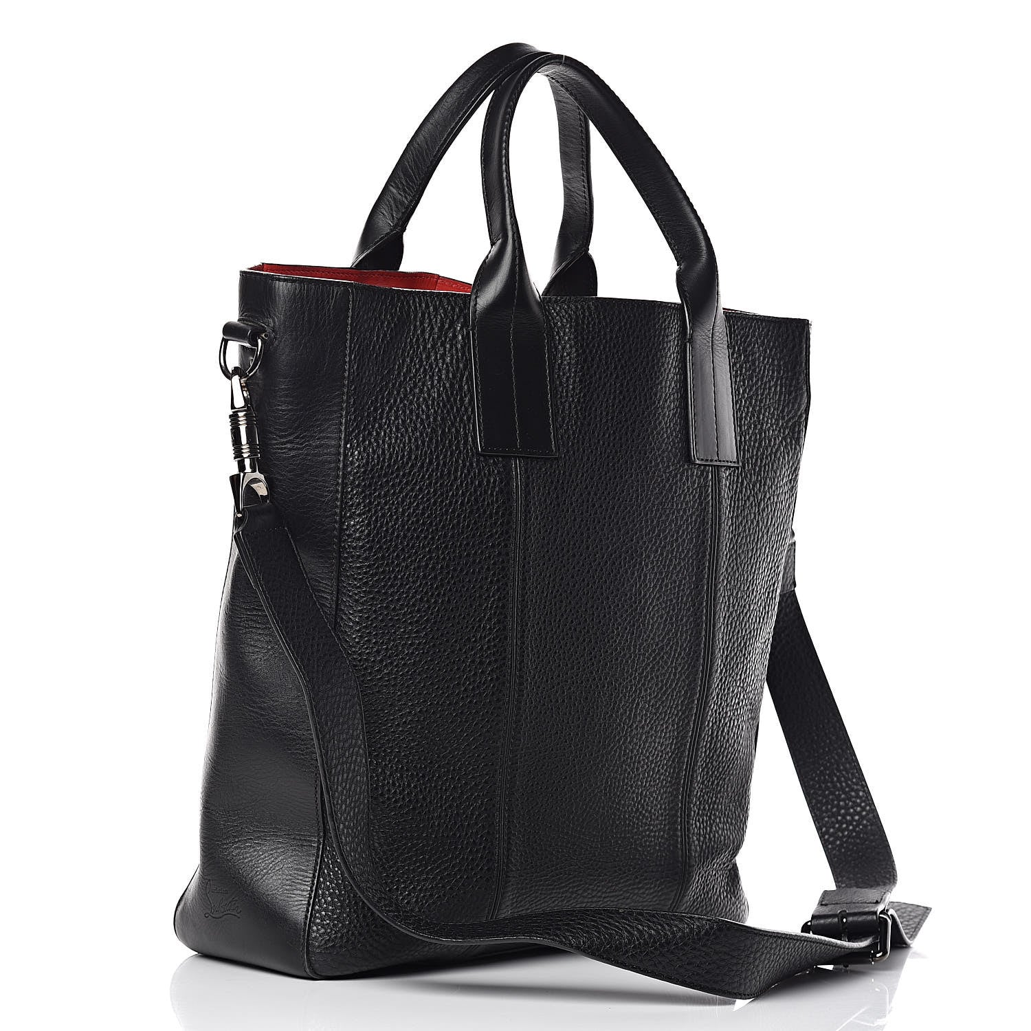 Christian Louboutin Pebbled Calfskin Fredo Tote Black 4 of 15