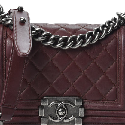 Chanel Lambskin Quilted Small Boy Flap Burgundy 11 of 11