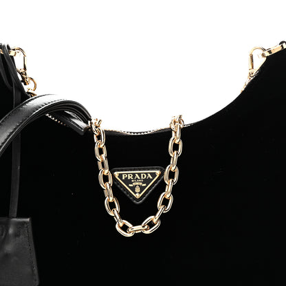 Prada Velvet Nappa Mini Re-Edition Shoulder Bag Black 7 of 9