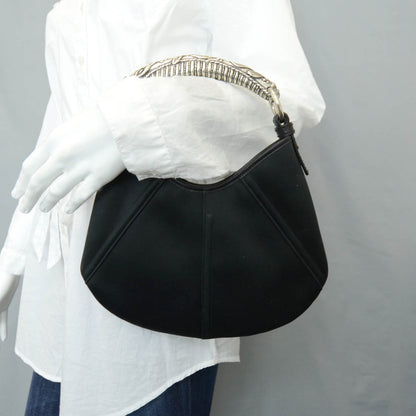 Saint Laurent Satin Mombasa Horn Evening Bag Black 2 of 8
