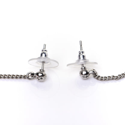 Chanel Baguette Crystal CC Drop Earrings Silver 4 of 7