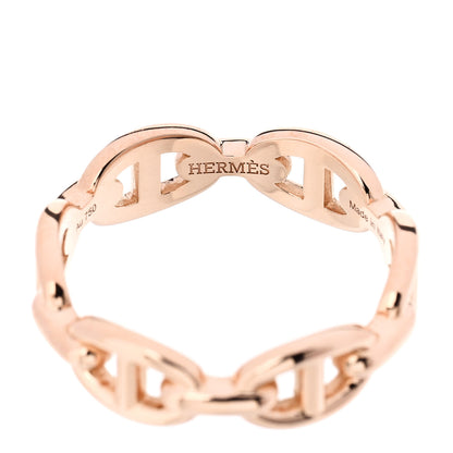 Hermes 18K Rose Gold PM Chaine d'Ancre Enchainee Ring 53 6.5 4 of 7